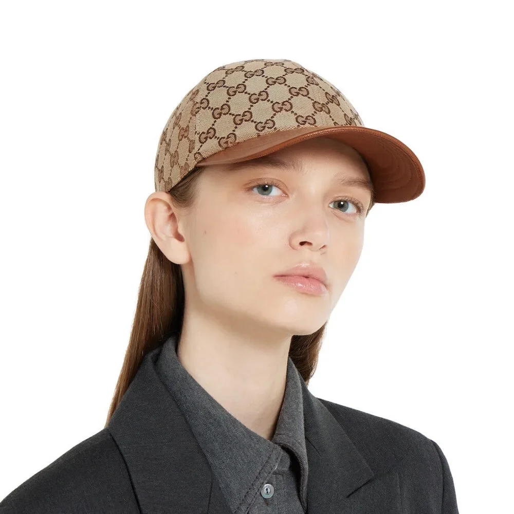 Gucci GG Canvas Baseball Hat with Brown Leather - Picture 4 of 4